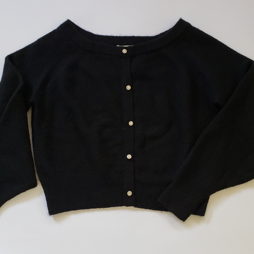 H&M Festive Rhinestone Button Sweater - image 3